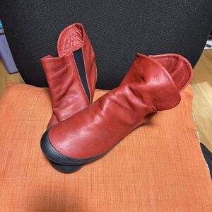 Softies brand Red Leather Ankle Boots